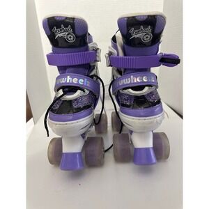 Truwheelz Roller Skates Adjustable Purple Glitter Kids Fun Size M